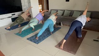 Morning yoga class ||yoga for reduced belly fat #yoga#beginners #practice #weightloss