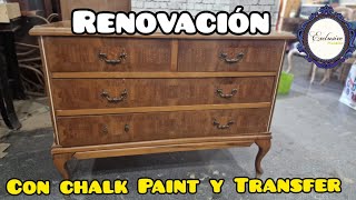 RENOVATION Old dresser with Chalk Paint and TRANSFER