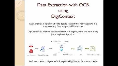 OCR data extraction using MODI, Nuance OmniPage, ABBYY FineReader by DigiContext
