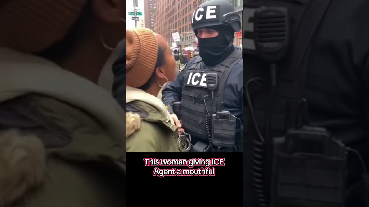 Brave woman giving ICE Agent a mouthful 