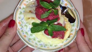 Сырники без масла, с ягодным мороженным Сырники без масла, с ягодным мороженным