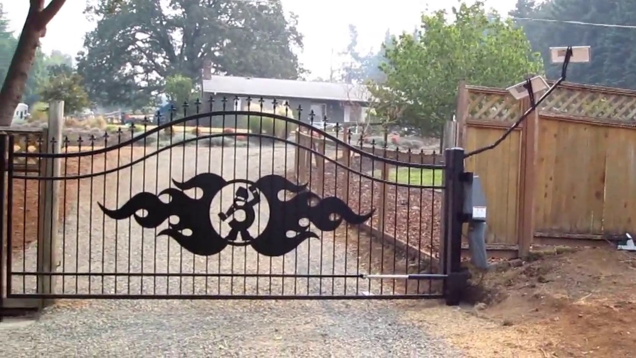 Solar Powered Automatic Gate with Logo YouTube