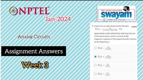 Analog Circuits NPTEL 2024 Assignment 3 solutions