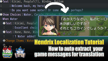 Hendrix Localization RPG Maker MV/MZ plugin - Tutorial 1 - Text extraction and translation