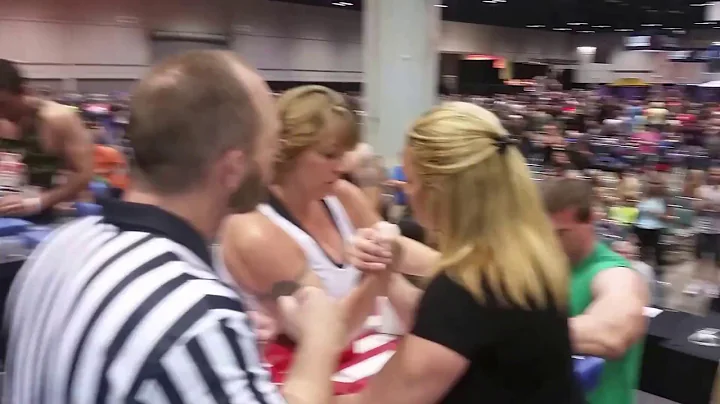 In Heels & Dress Watch Deb Banaian  arm wrestle Je...