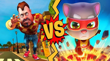Dark Riddle 3.3.15 vs Talking Tom Hero Dash : ( Neon Angela Tom )