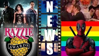 Batman v Superman Razzies Nominations, Ryan Reynolds & Andrew Garfield kiss at Golden Globes