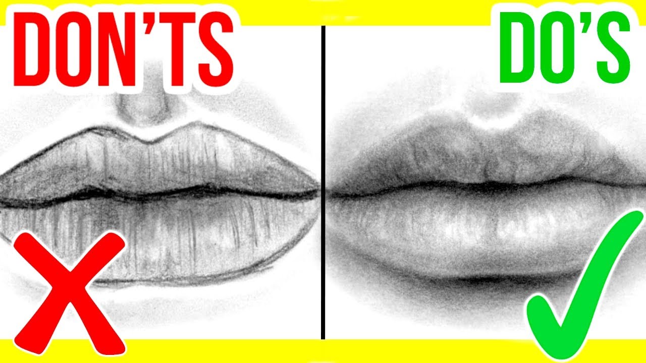 Online draw by realistic step step how pencil tutorial with color to lips