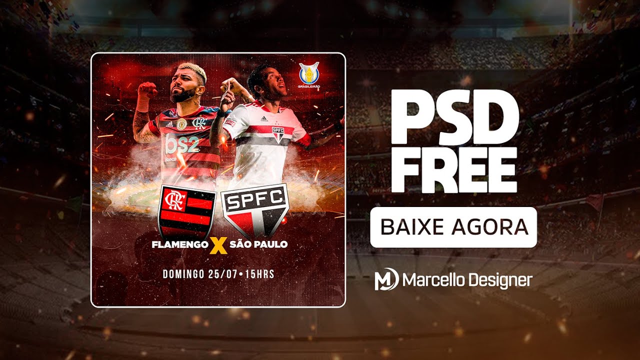 Flamengo X Sao Paulo Speed Art Photoshop Baixar Flyer Gratis Youtube
