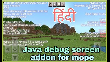 Java debug screen addon for minecraft pe in hindi