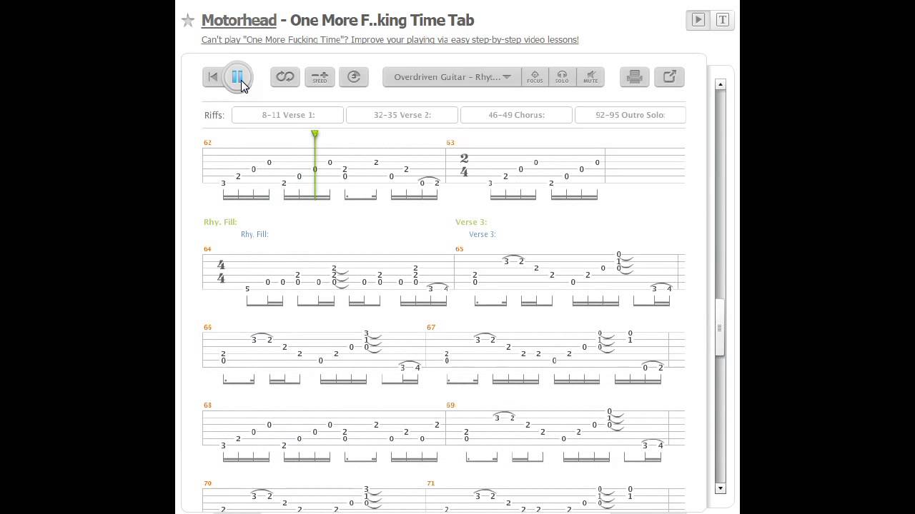 Traitor Chords & Tabs - Motörhead