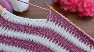 Wow!... 😇 Super Easy Tunisian Knitting - Tunus İşi Örgü Modeline Bayılacaksınız...