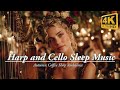 Harp and Cello Sleep Music with Autumn Coffee Shop Ambiance