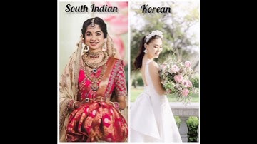 South Indian bride V/S Korean bride ❤️ #shortsvideo #ayeshahussain creation 😘