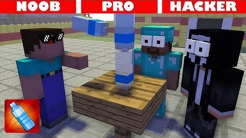 NOOB vs PRO vs HACKER bottle flip challenge - Minecraft Animation - MINECRAFT ANIMATION