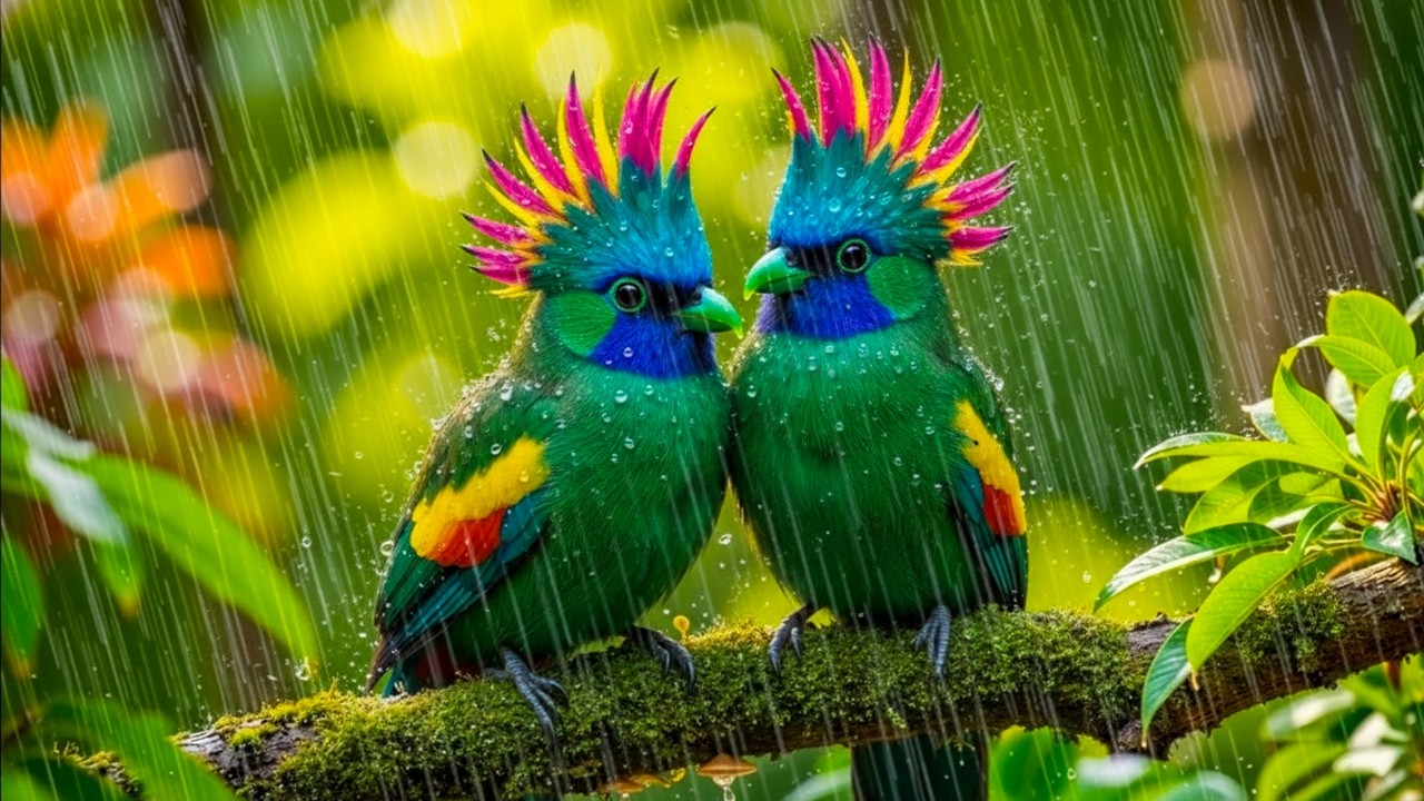 Wings of Wonder | Colorful Birds, Gentle Rain & Birdsong for Deep Peace and Mental Clarity