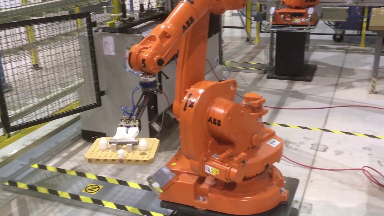 PLC Programmed- Assembly Robot Cell - YouTube