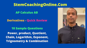 AP Calculus AB - Derivatives Review | 10 Sample Questions Explained Step-by-Step