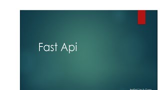 Introduction to Fast API