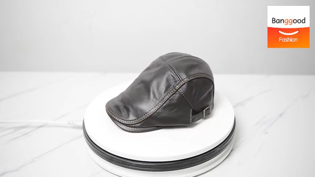 Collrown Mens Genuine Cowhide Leather Beret Caps - Banggood Fashion