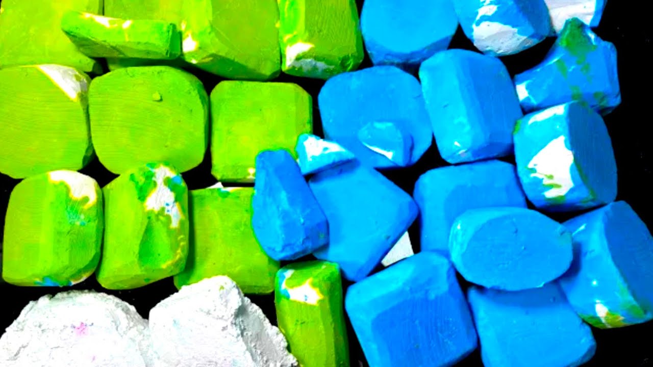 💙Green Blue Reformed GymChalk | Crunchy | ASMR | Satisfying by@ASMRgymchalkIndonesia💚