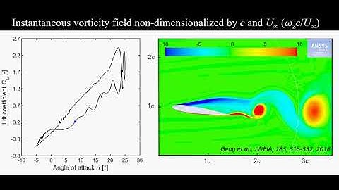 Instantaneous vorticity field  for a pitching airfoil