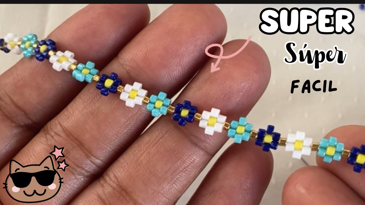 PULSERA de FLORES 🌺 en MIYUKI Brick Stitch [Paso a Paso]