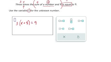 Translating a sentence into a multi-step equation (ALEKS examples)