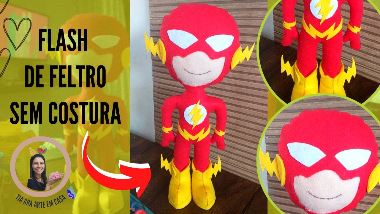 Como fazer o boneco do Flash de feltro sem costura com ferro de solda.