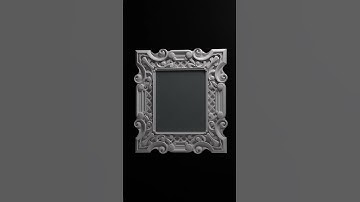 Carved frame 3D model for cnc, wood work. 3d design , Blender 3Dsmax