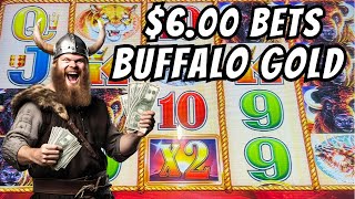 Wow $6 Bets On Buffalo Gold Slot Machine  #2023 #4k screenshot 5