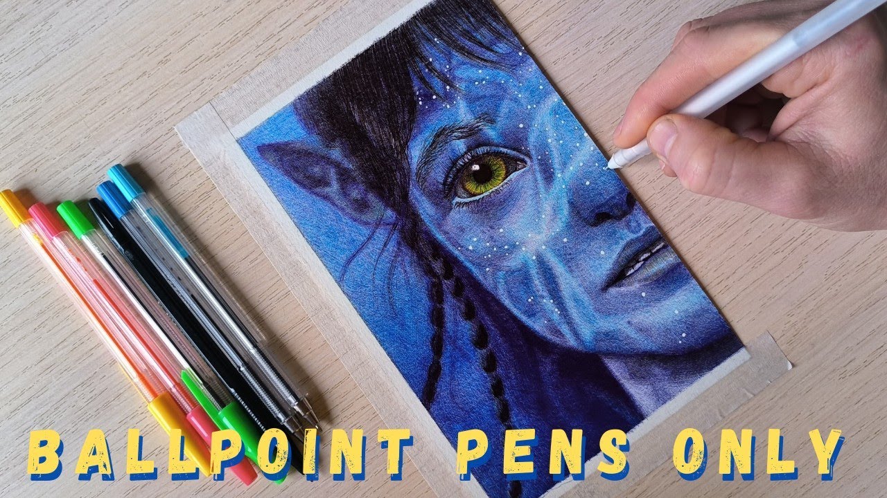 Drawing Avatar 2 - Kiri - ballpoint pens - timelapse | Art ON - YouTube