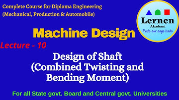 Design of shaft subjected to combined Twisting and Bending Moment #combined_Bending_and_Twisting