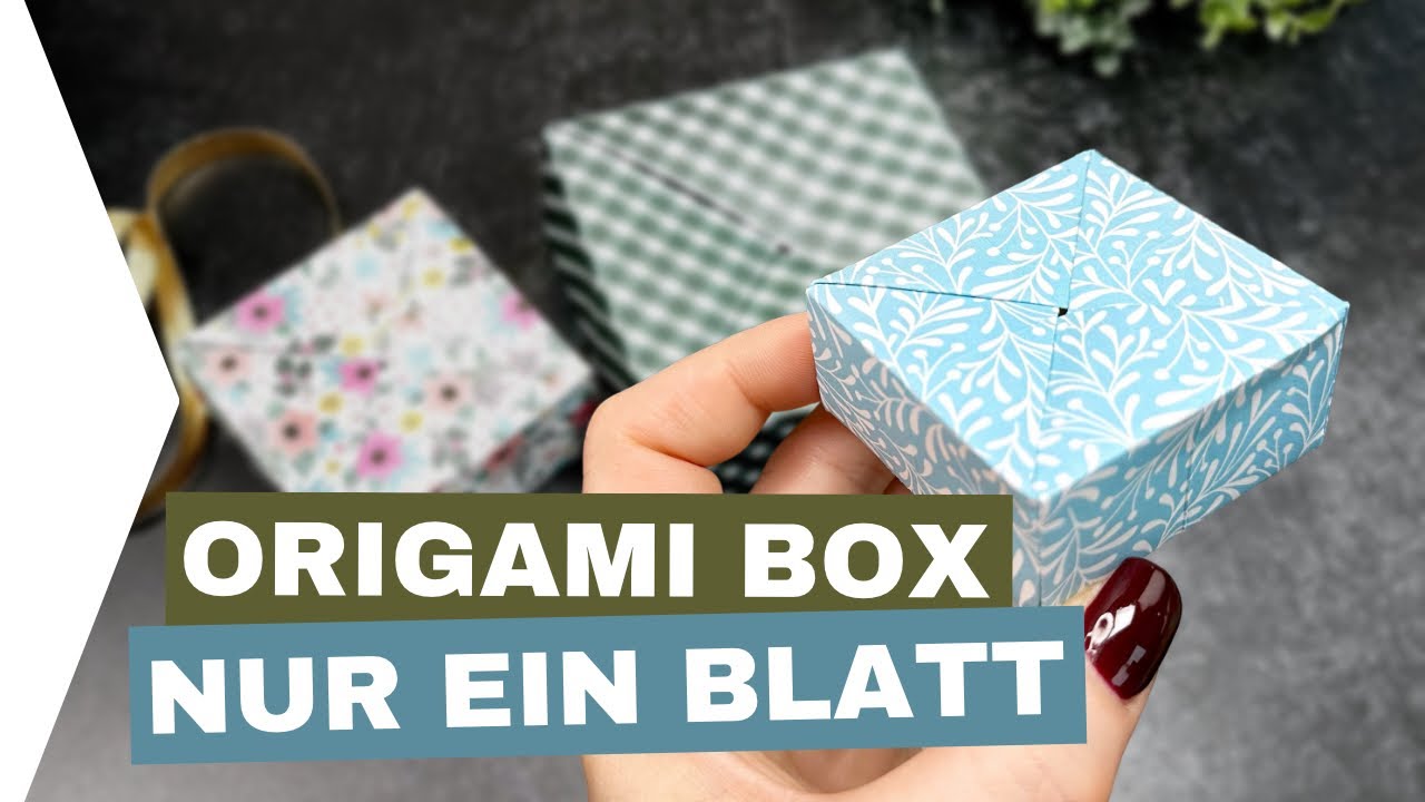 Origami Box aus einem Blatt Papier für kleine Geschenke