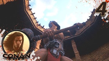 CONAN EXILES (NEW SEASON) - EP04 - Base Building And Head Bashing! (Gameplay Video)