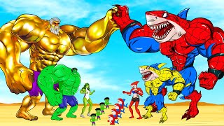 Rescue FAMILY HULK vs FAMILY SHARK SPIDERMAN V2 : Who Is The King Of Super Heroes ? - FUNNY