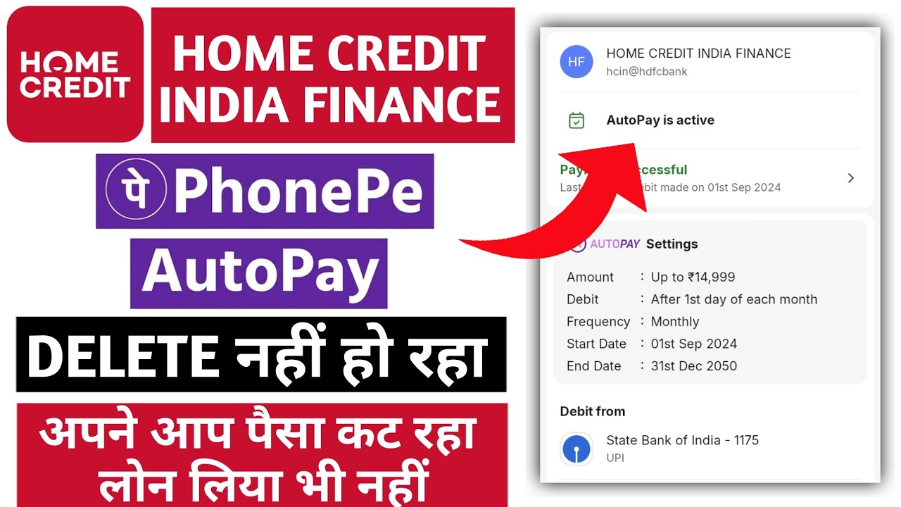 Home Credit India Finance Auto-Pay Phonepe Se Kaise Band Kare • How to delete home credit auto pay
