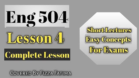 Eng 504/Lesson 4/Short Lecture/(SLA)Second Language Acquisition