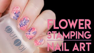 Flower Stamping Nail Art - Стемпинг Purjoi Nail Studio