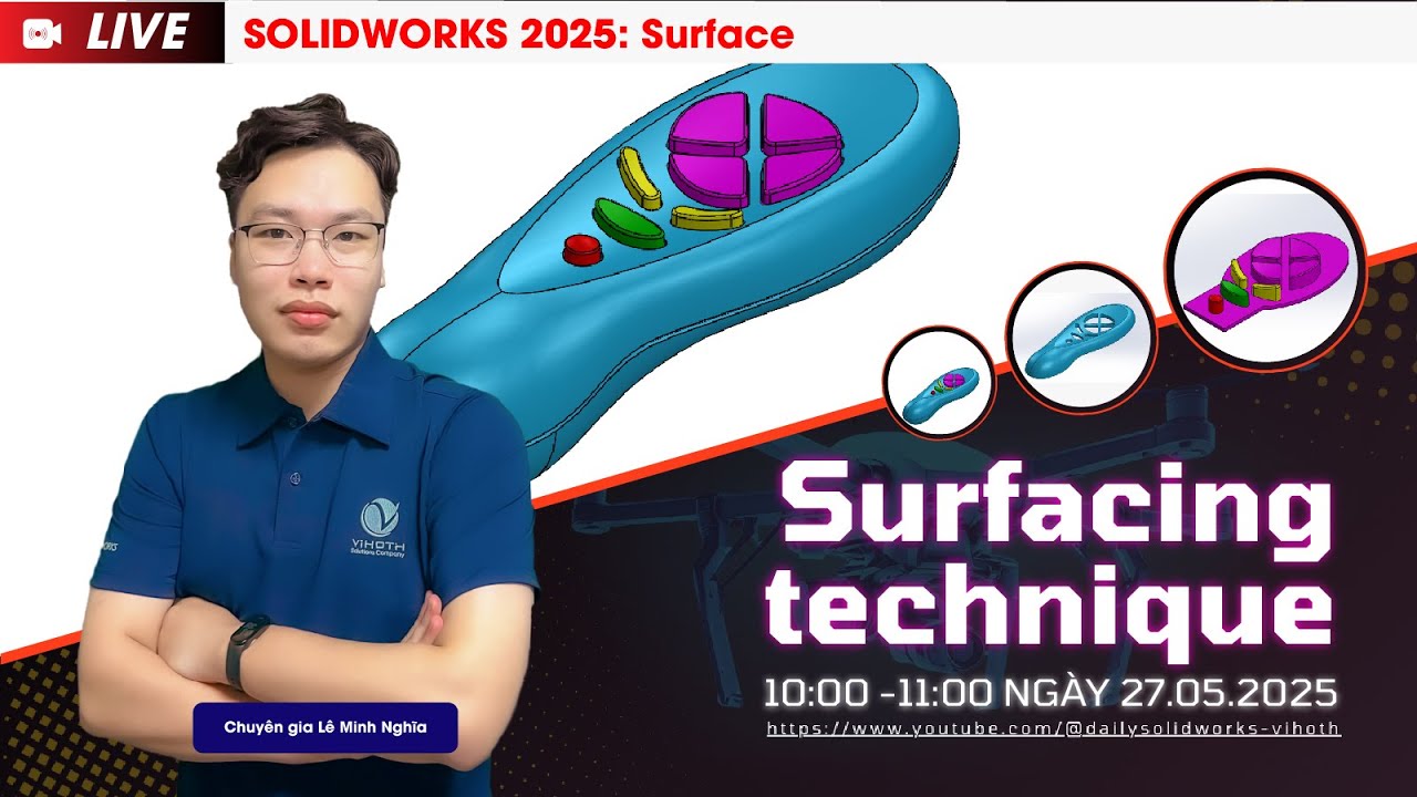 SOLIDWORKS 2025 Surface: Surfacing Technique - YouTube