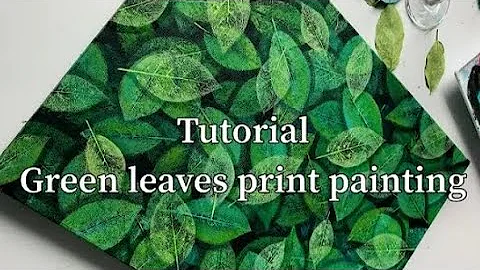 Green leaves print painting | leaf 🌿 painting ideas | #atikaarts #painting #ideas #canvas |