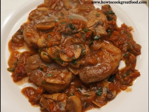 Beef Medallions with Mushrooms & Red Wine Recipe - How to cook great beef steak in sauce