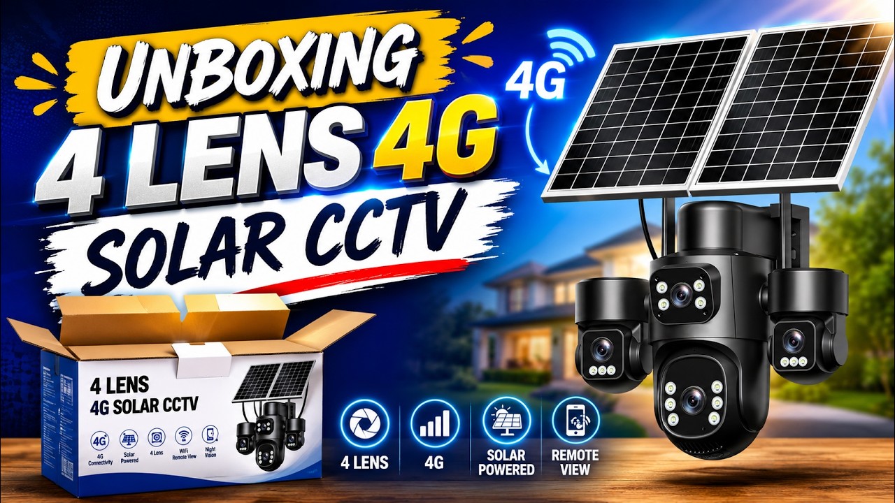 4g Solar CCTV Camera With Sim Card – 4 Lens 20mp Security Camera