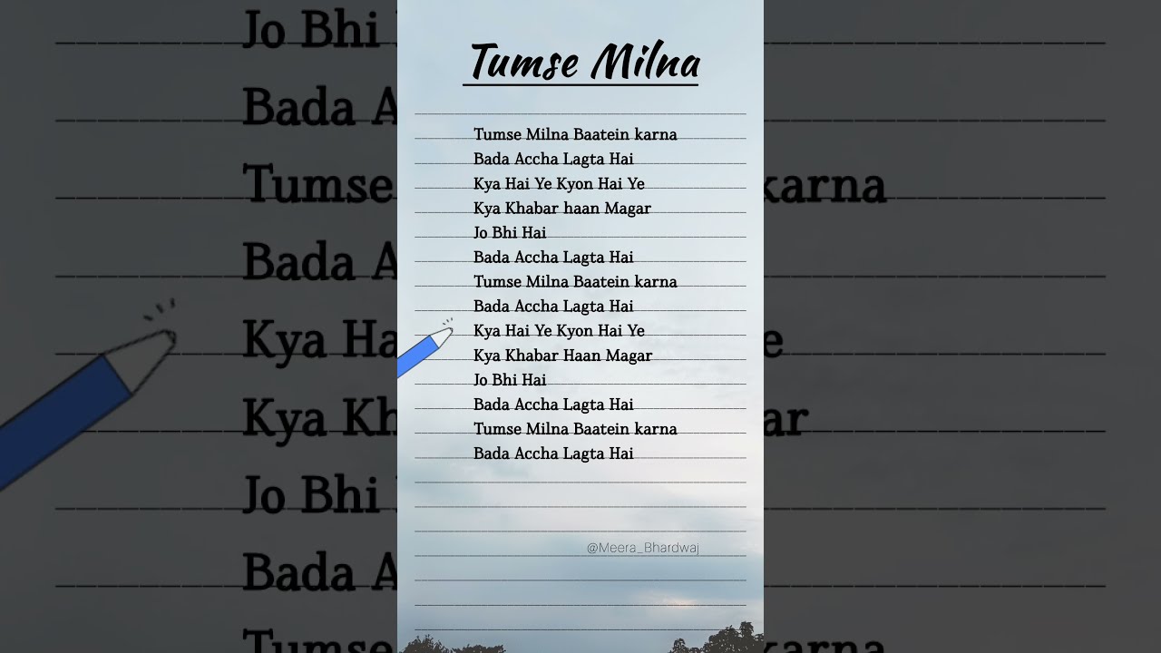 Tumse Milna Lyrics Udit Narayan Alka Yagnik Songlyrics Hindi