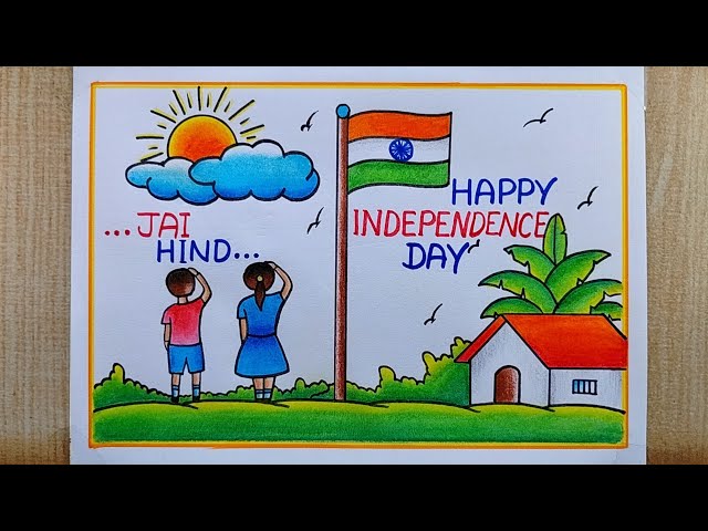 Easy Independence Day Drawing 🇮🇳 | Easy Independence Day Drawing 🇮🇳  #tinyprintsart Stationary Used Drawing book Doms Oil Pastels Doms Brushpens  Sketch pen #independenceday... | By Tiny Prints Art AcademyFacebook
