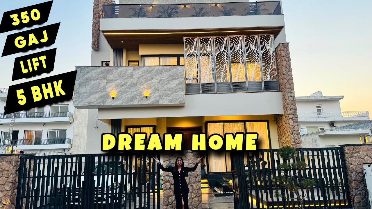 inside Tour a Ultra Luxury 350 Sq Yard 5 BHK Fully Furnished House With LIFT & Unique Rooftop Design