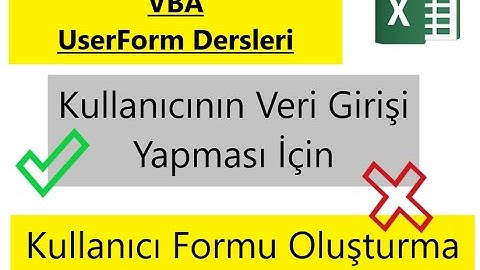 VBA Eğitim 11 - UserForm Ekleme, Özelleştirme, Label, Combobox, TextBox , SpinButtonEkleme