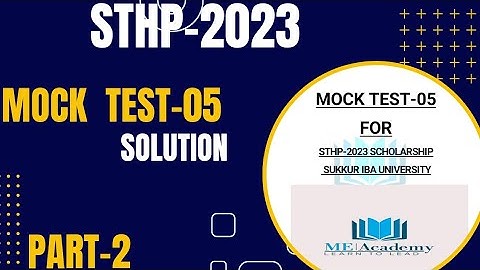 Mock Test-05 Solution| Part-02|ME ACADEMY| ASIF ALI