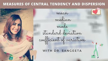 mean, median, mode, standard deviation - part 3 biostatistics lecture