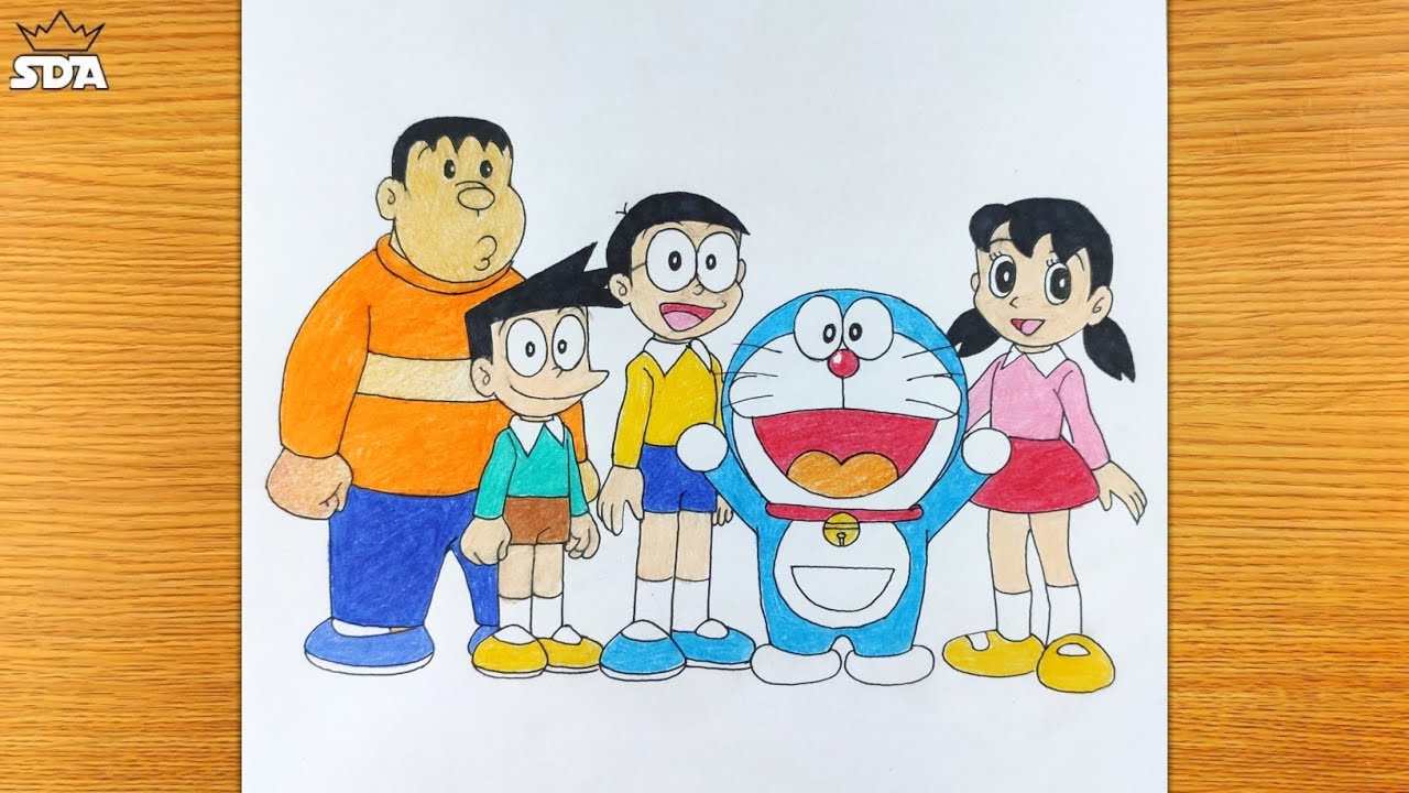 How to draw Doreamon and his friends || Doraemon and his friends ...
